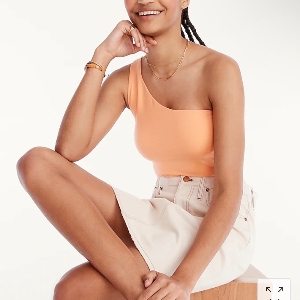 NWT J.crew FormKnit one-shoulder tank top in Bright Cantaloupe